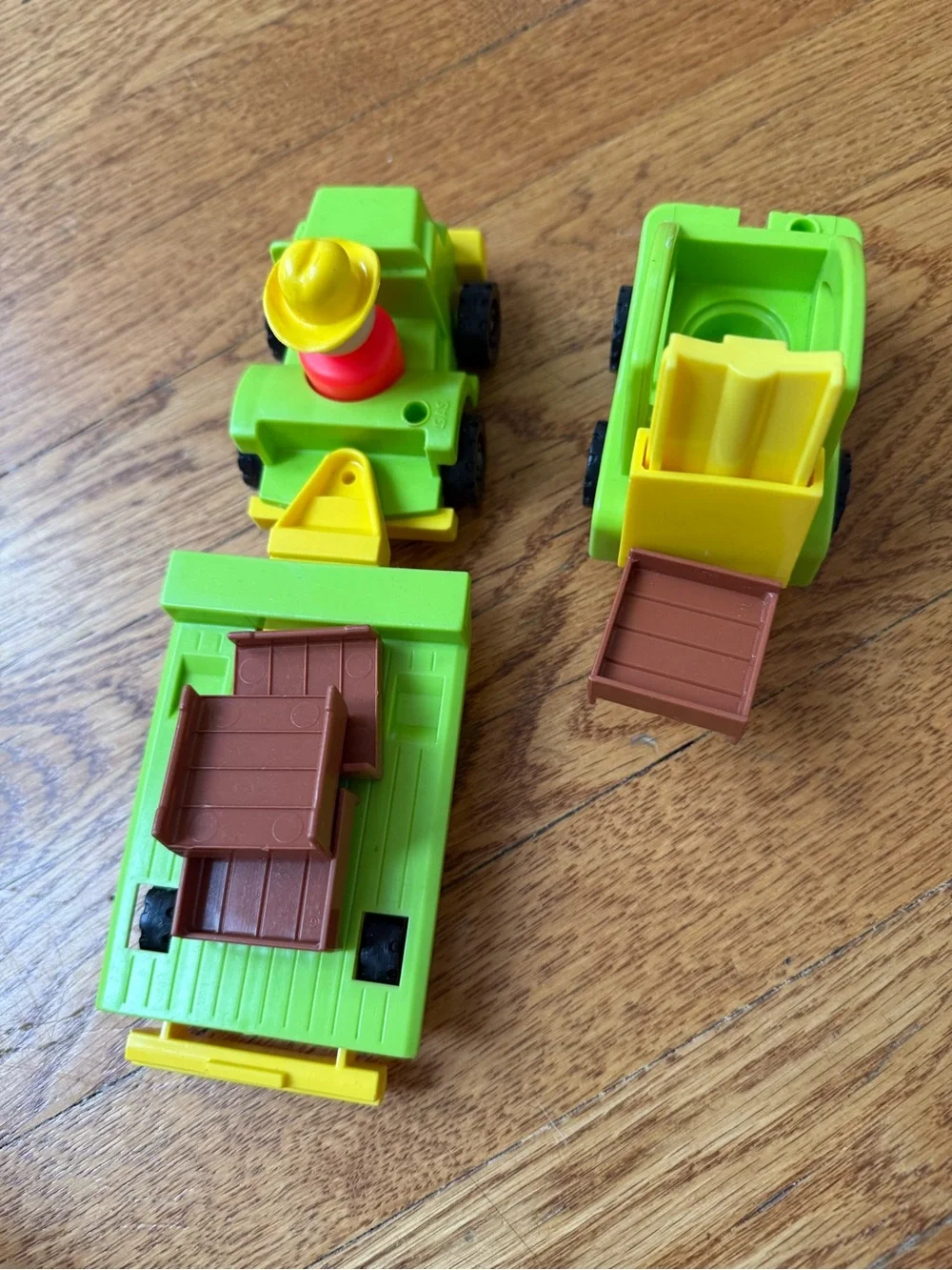 Fisher-Price Green and Yellow Construction Toy Vehicle Trio